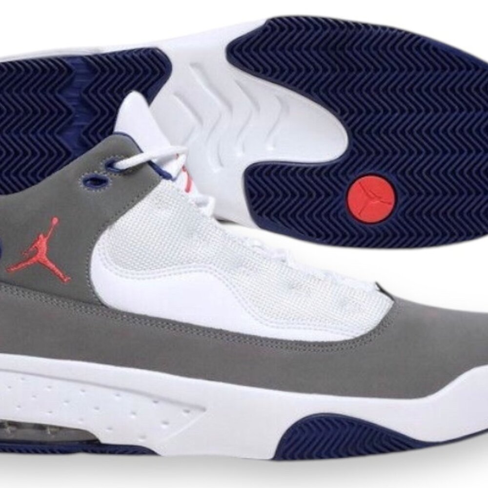 Air Jordan Max Aura 2 Mens Basketball Shoes Grey/Red/White CK6636 004 (NEW) - Picture 2 of 8